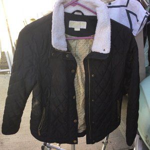 Michael Kors Black cross stitched light puffer Jacket